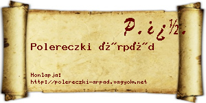 Polereczki Árpád névjegykártya